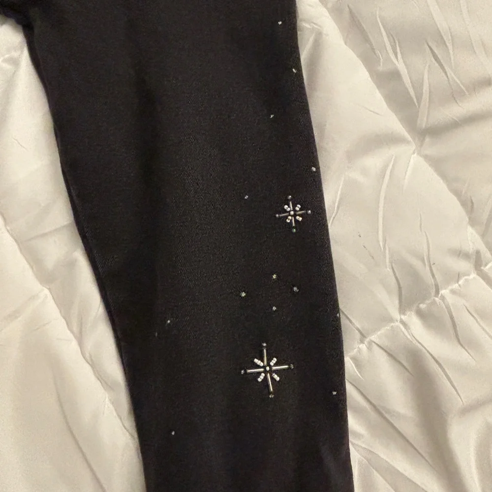 Black Denim Jacket with Silver Moon and Stars - Picture 6 of 8